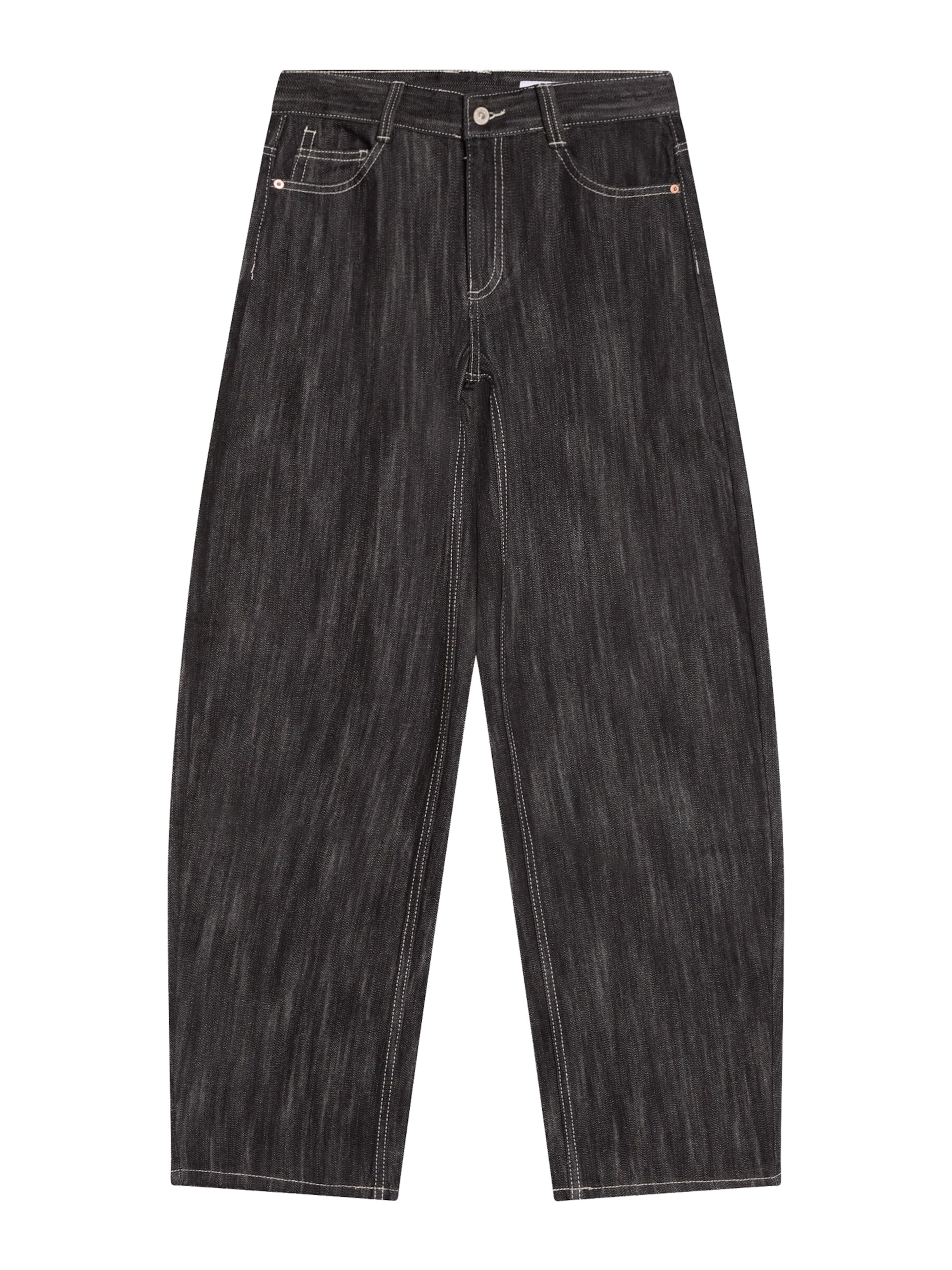 Barrel Jeans de la Bershka pe negru: față