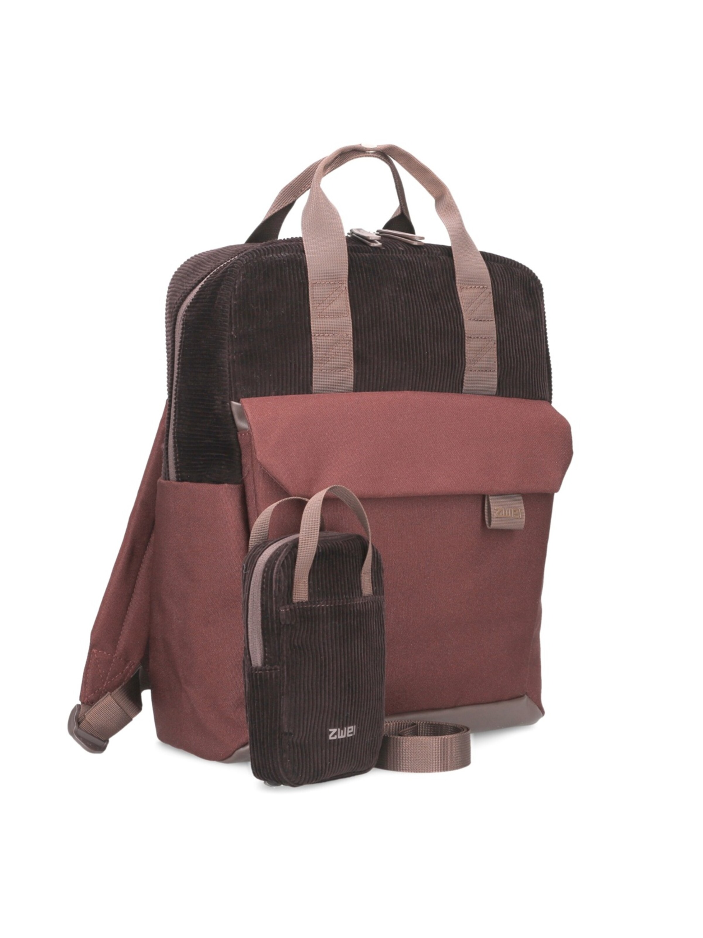 ZWEI Backpack 'LOU LUR160' in Brown: front