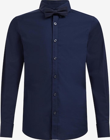 WE Fashion Regular fit Button Up Shirt in Blue: front