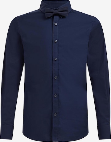 WE Fashion Regular fit Button up shirt in Blue: front