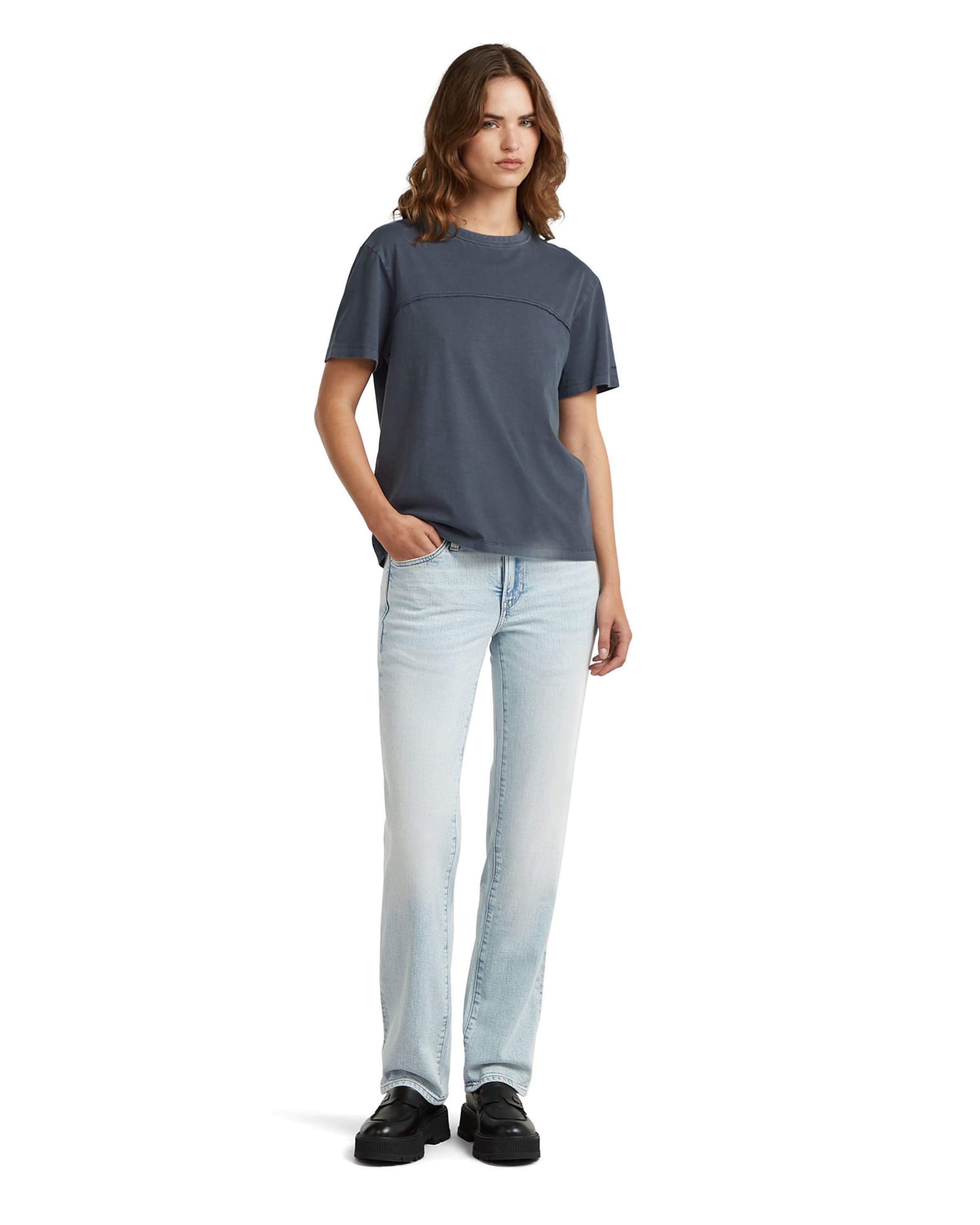 G-STAR Shirt 'Washed Seam T-Shirt' in Blauw