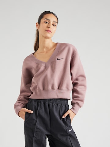 Nike Sportswear Sweatshirt 'PHOENIX FLEECE' in Braun: predná strana