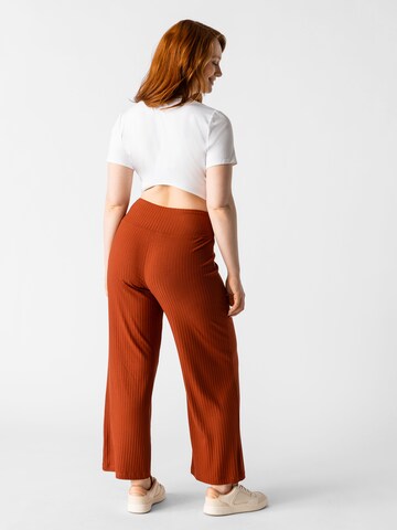 Les Lunes Wide Leg Hose 'Michelle' in Braun