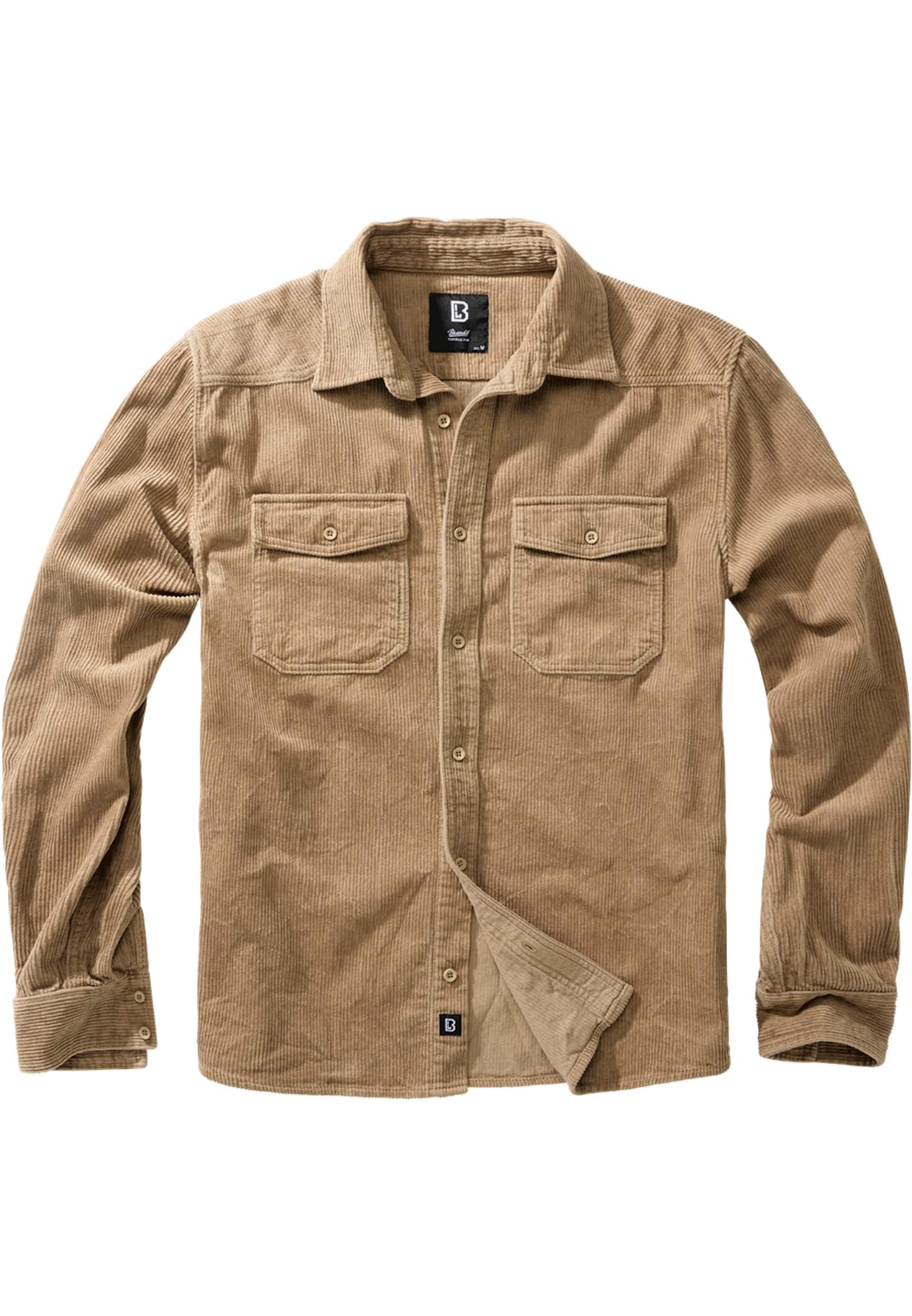 Coupe regular Chemise Brandit en beige : devant