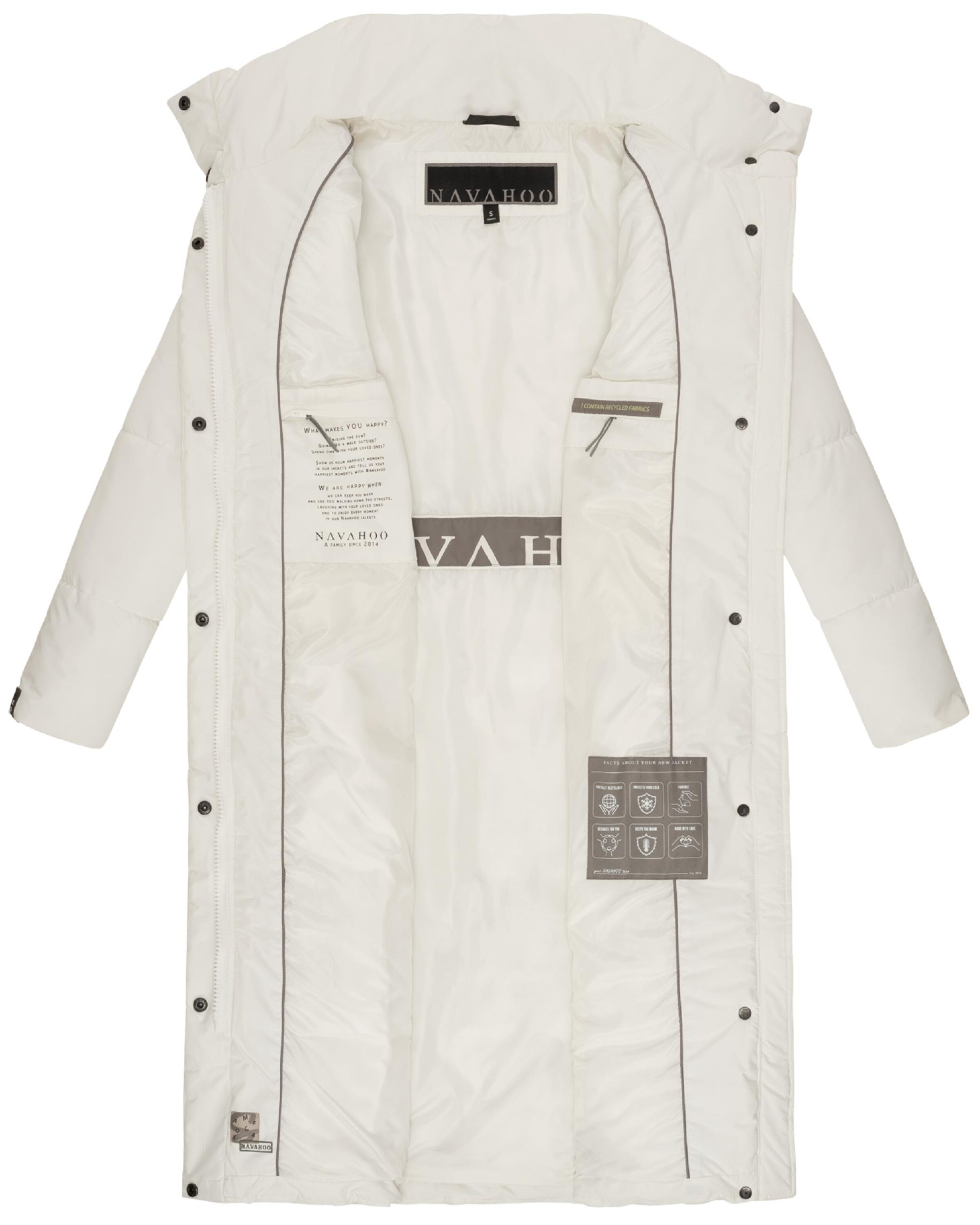 NAVAHOO Zimný kabát 'Der Wahnsinn 14' - Biela
