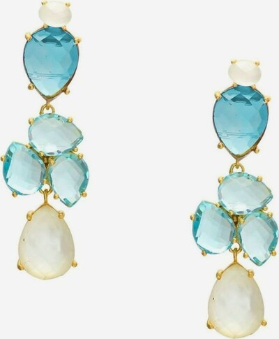 Gemshine Ohrringe in aqua / gold / weiß, Produktansicht