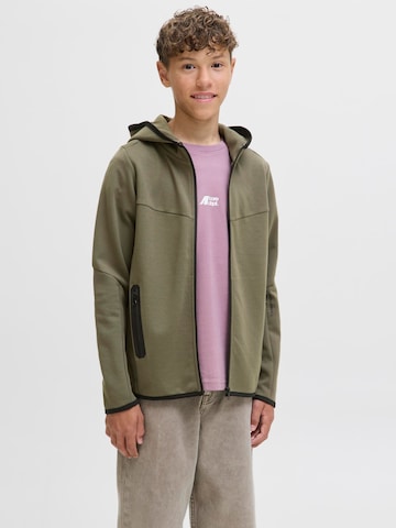 Jack & Jones Junior Sweat jacket 'JCOFusion' in Green: front