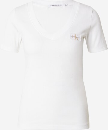Calvin Klein Jeans T-shirt i vit: framsida