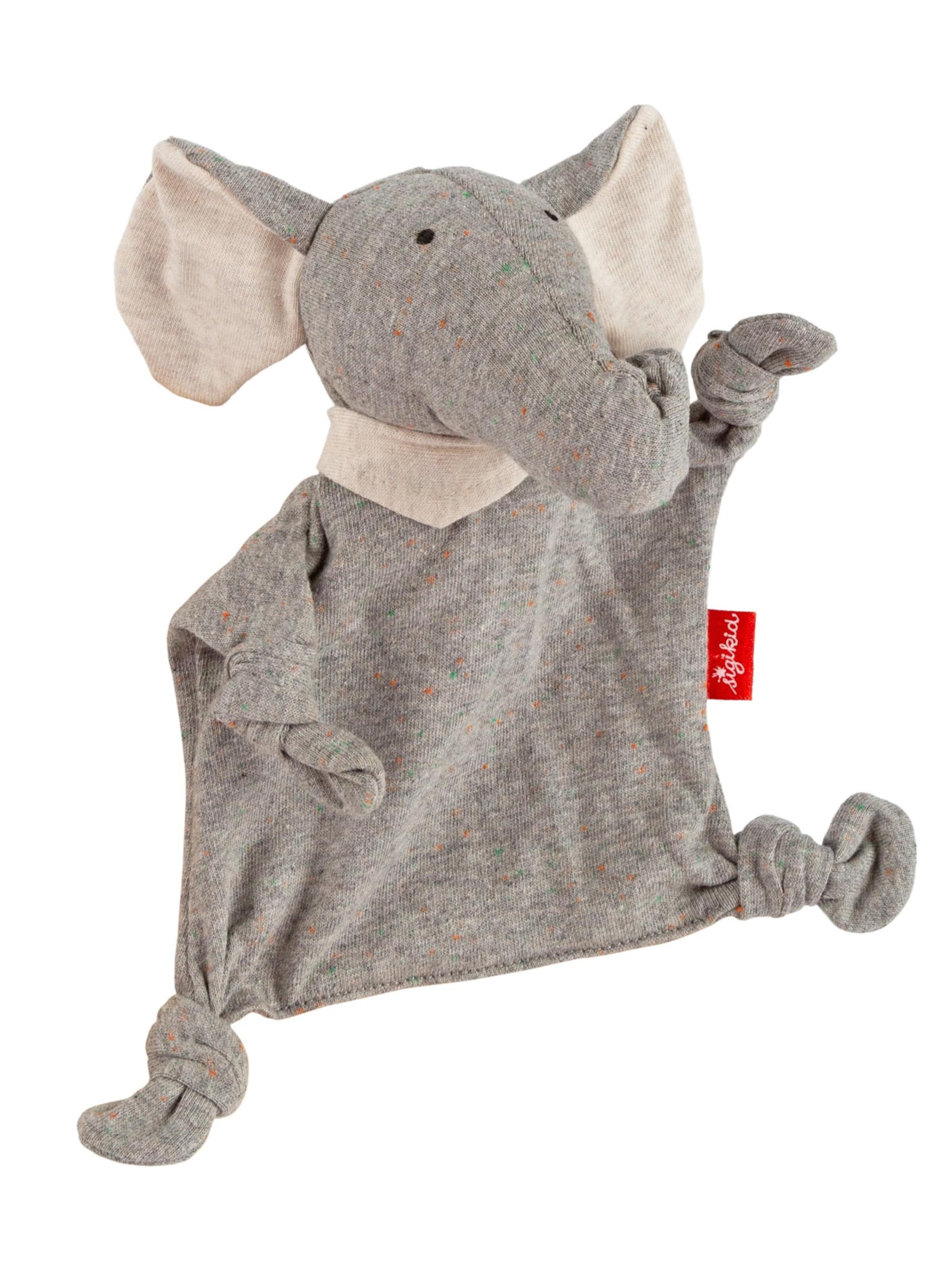 SIGIKID Stuffed animals 'Mini-Schnuffeltuch Elefant' in Grey: front