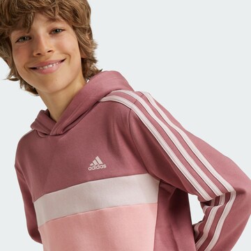 ADIDAS PERFORMANCE Sports sweatshirt ' Tiberio 3-Stripes Colorblock Fleece Hoodie Kids ' in Pink