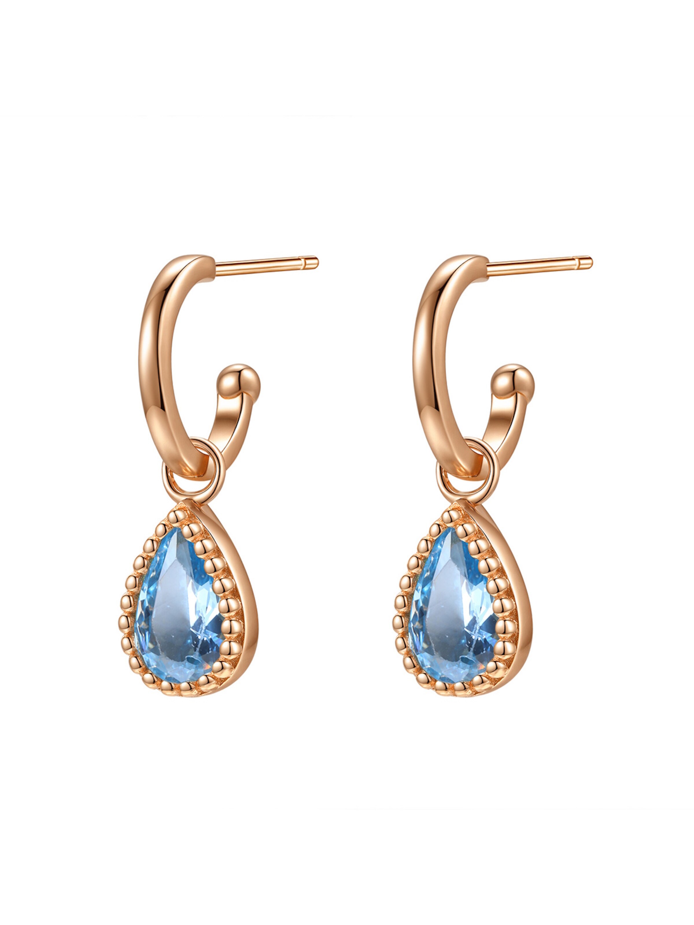 Boucles d'oreilles 'December Birthstone' Hey Happiness en or : devant