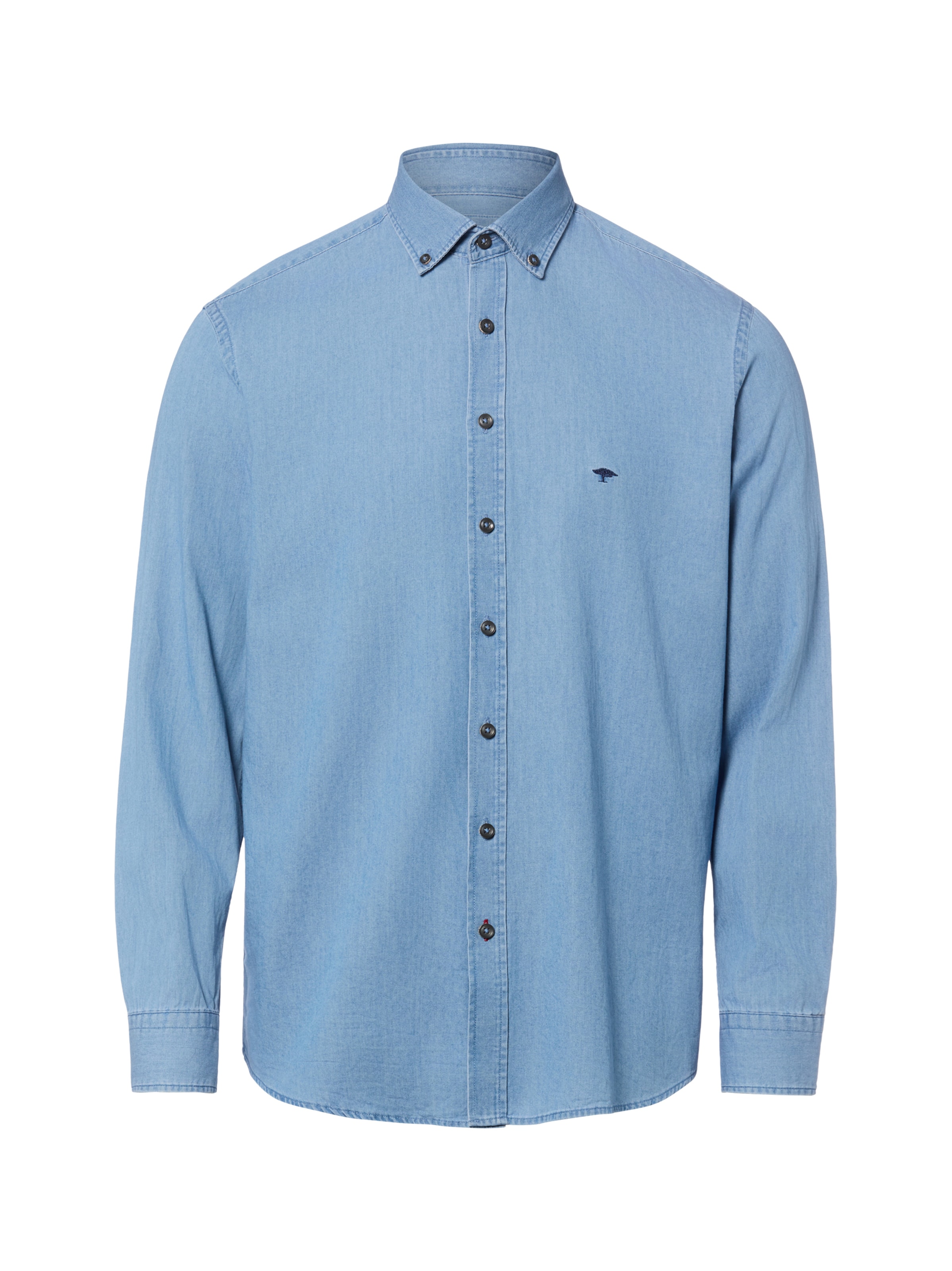 FYNCH-HATTON Comfort fit Button Up Shirt in Blue: front