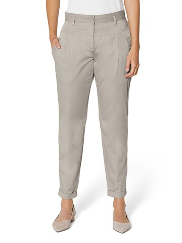 MADELEINE Tapered Bandplooibroek in Beige: voorkant