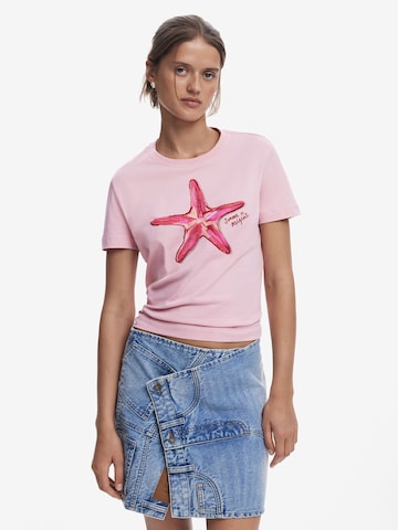 Desigual Μπλουζάκι 'Starfish' σε ροζ: μπροστά