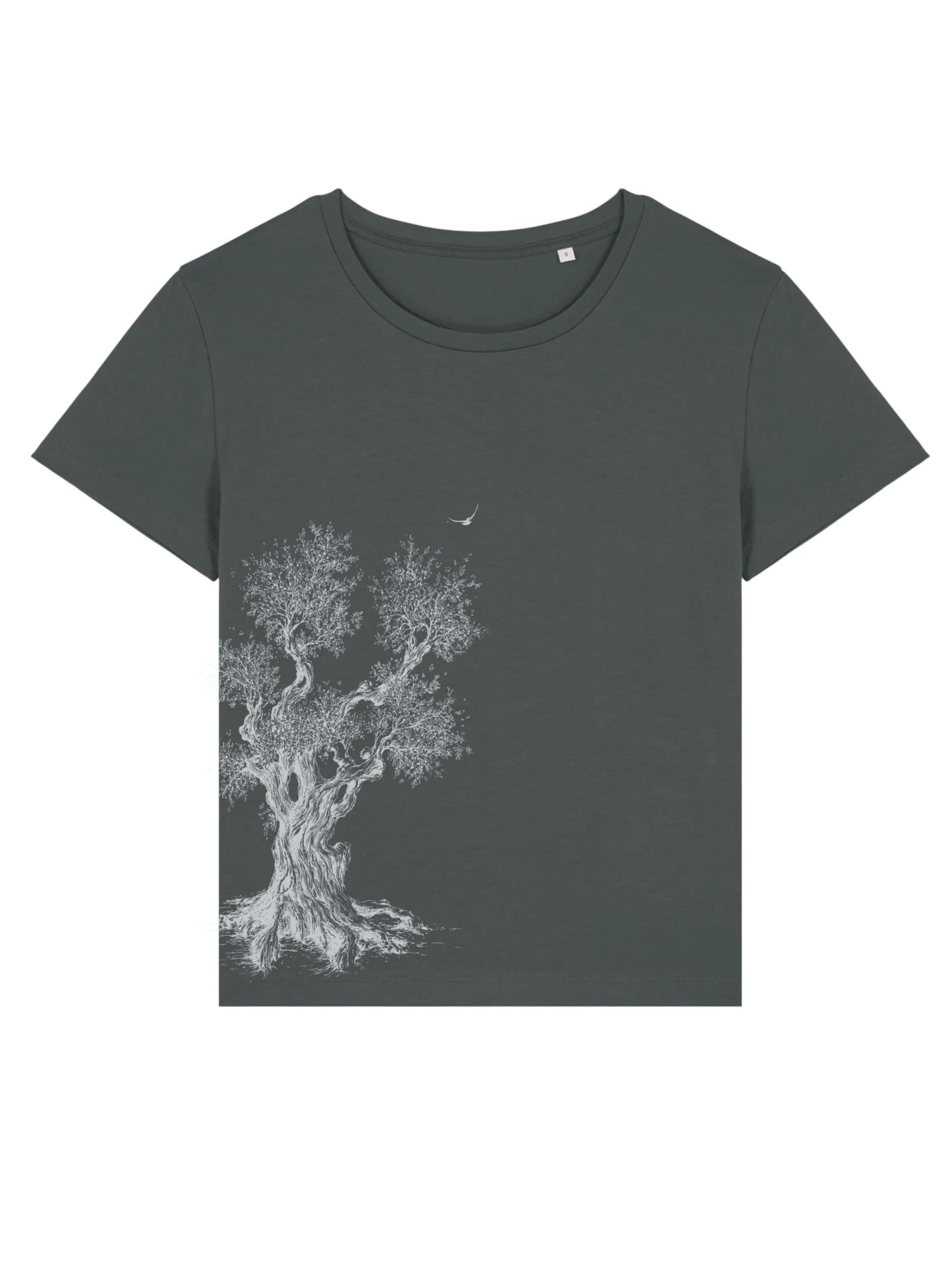 Life-Tree Oversized Shirt 'Olive Tree' in Grey: front