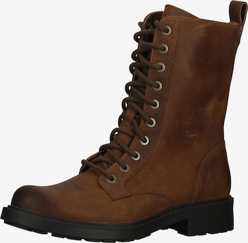 CLARKS Lace-Up Ankle Boots in Brown: front