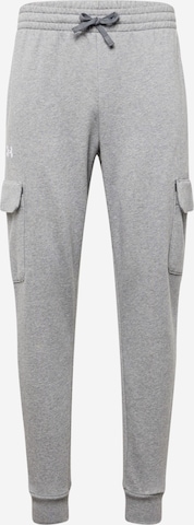 UNDER ARMOUR Tapered Workout Pants 'Rival' in Grey: front