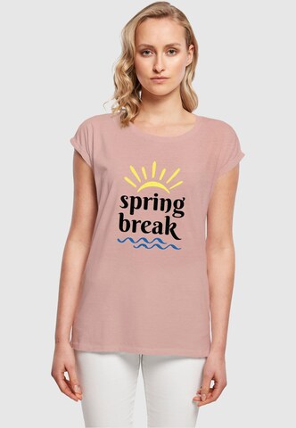 Merchcode T-Shirt 'Spring Break' in Pink: Vorderseite