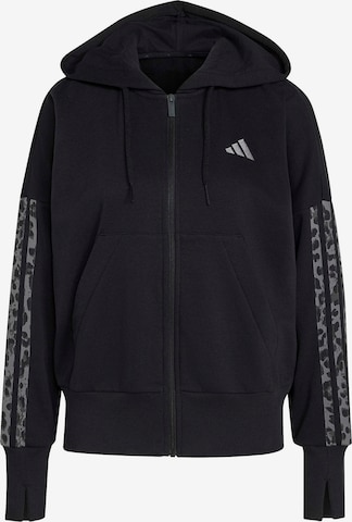 Bluză cu fermoar sport de la ADIDAS SPORTSWEAR pe negru: față