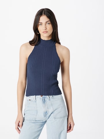 TOPSHOP Knitted Top in Blue: front