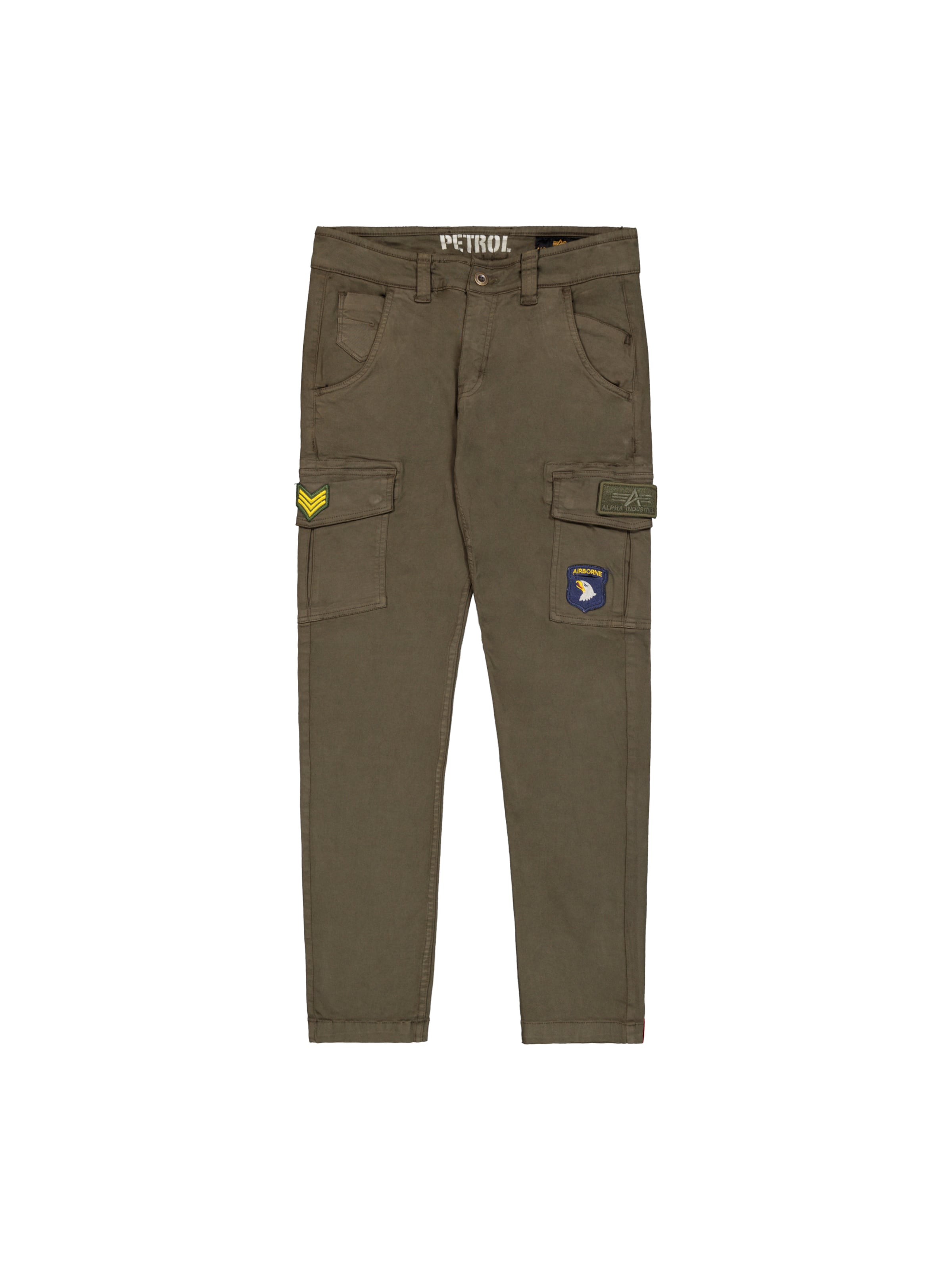 ALPHA INDUSTRIESTapered Cargo hlače 'Petrol Patch' - zelena boja: prednji dio
