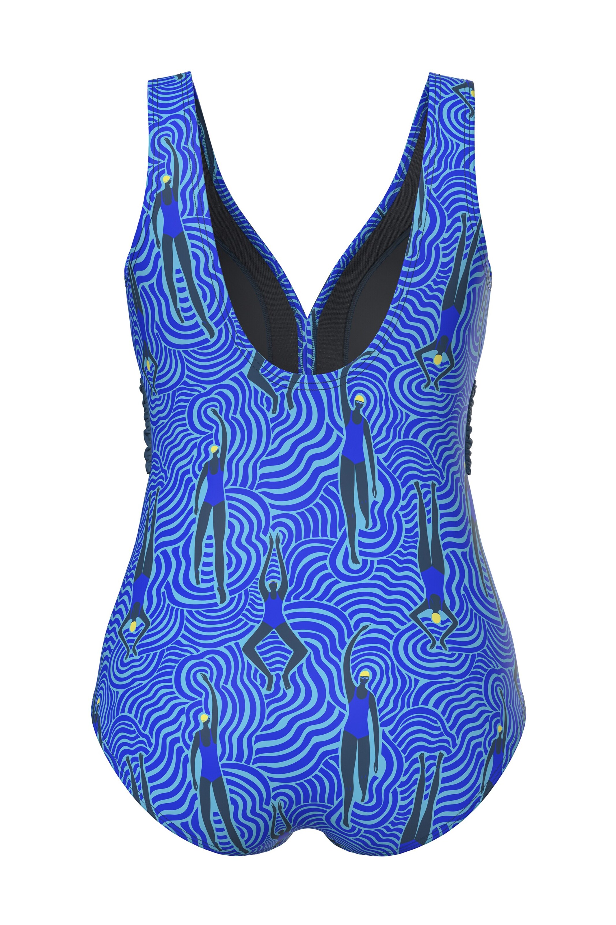 Ulla Popken T-shirt Badpak in Blauw