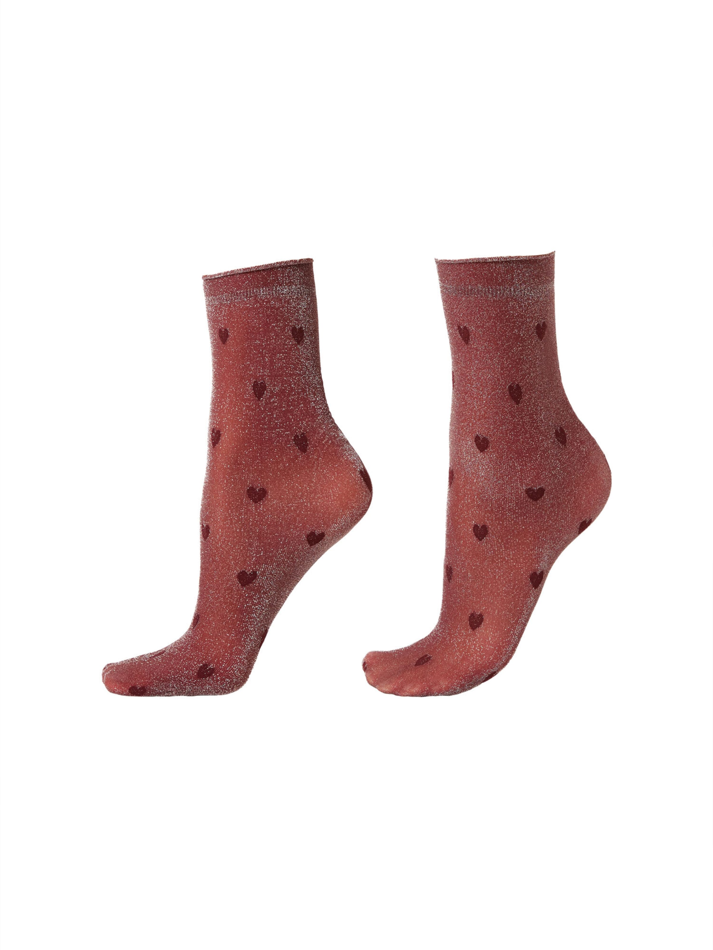 CALZEDONIA Socks 'GLITTER & HEARTS' in Red: front