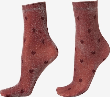 CALZEDONIA Socks 'GLITTER & HEARTS' in Red: front