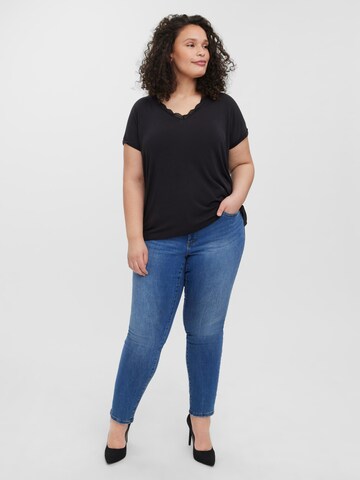 Vero Moda Curve Shirt 'Plis' in Schwarz