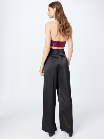 Nasty Gal Wide leg Bandplooibroek in Zwart