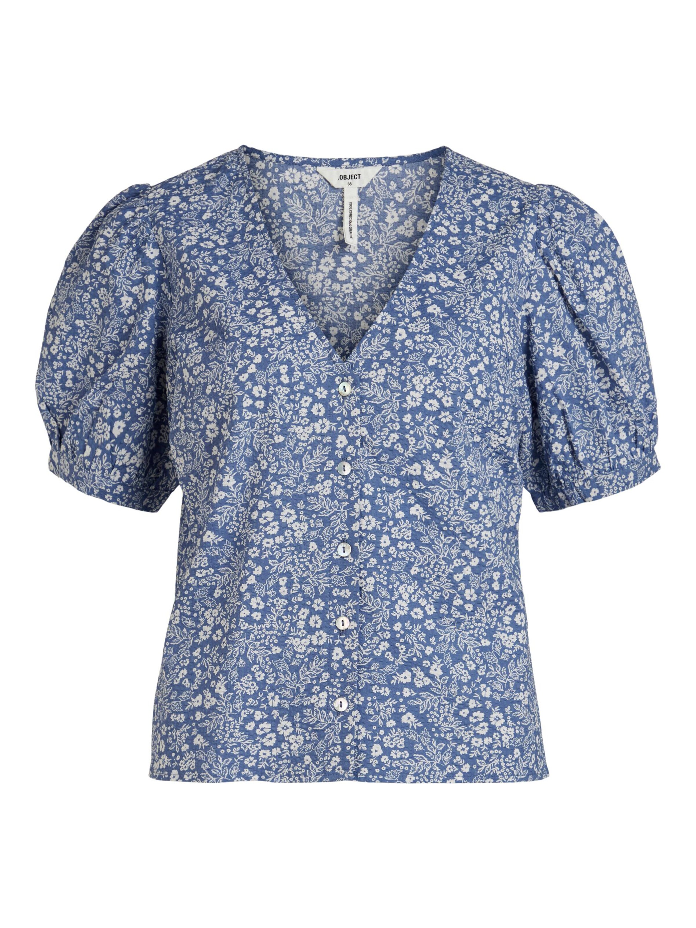 OBJECT Bluse 'MIE' in Blau: Vorderseite