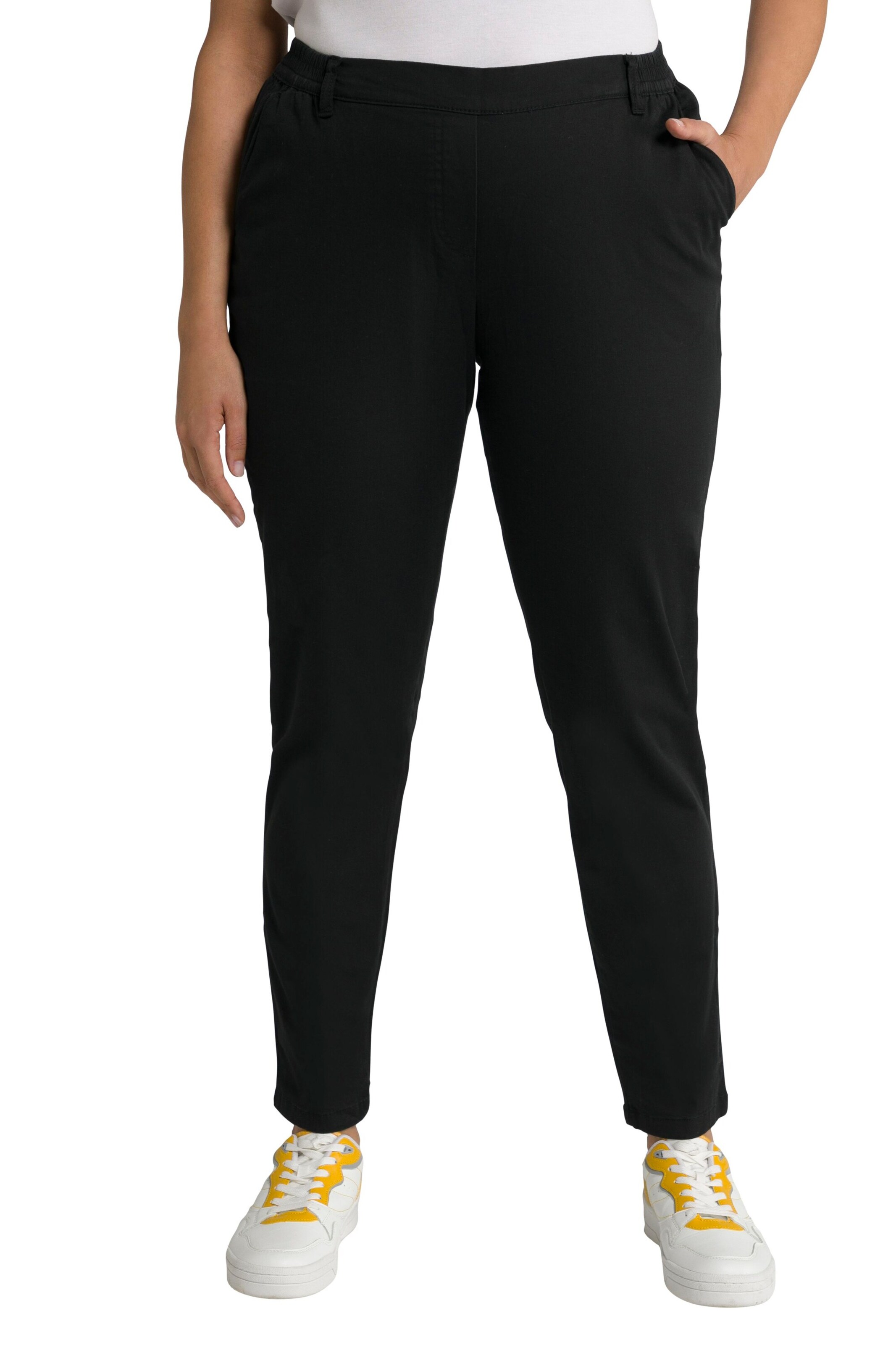 Ulla Popken Regular Broek in Zwart: voorkant