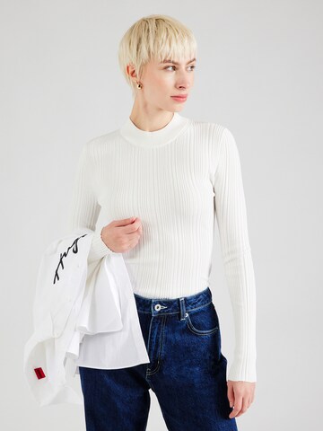 HUGO Sweater 'Sarphammy' in White: front