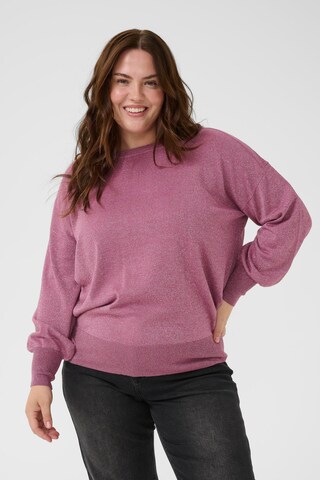 Cardigan KAFFE CURVE en violet : devant