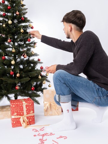 Occulto Socks 'Christmas Claus' in White