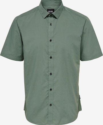 Only & Sons Button Up Shirt 'Sane' in Green: front