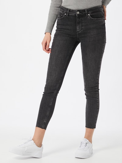 PIECES Jeans i grå denim, På modell