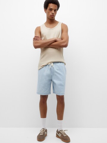 Pull&Bear Loosefit Shorts in Blau: predná strana