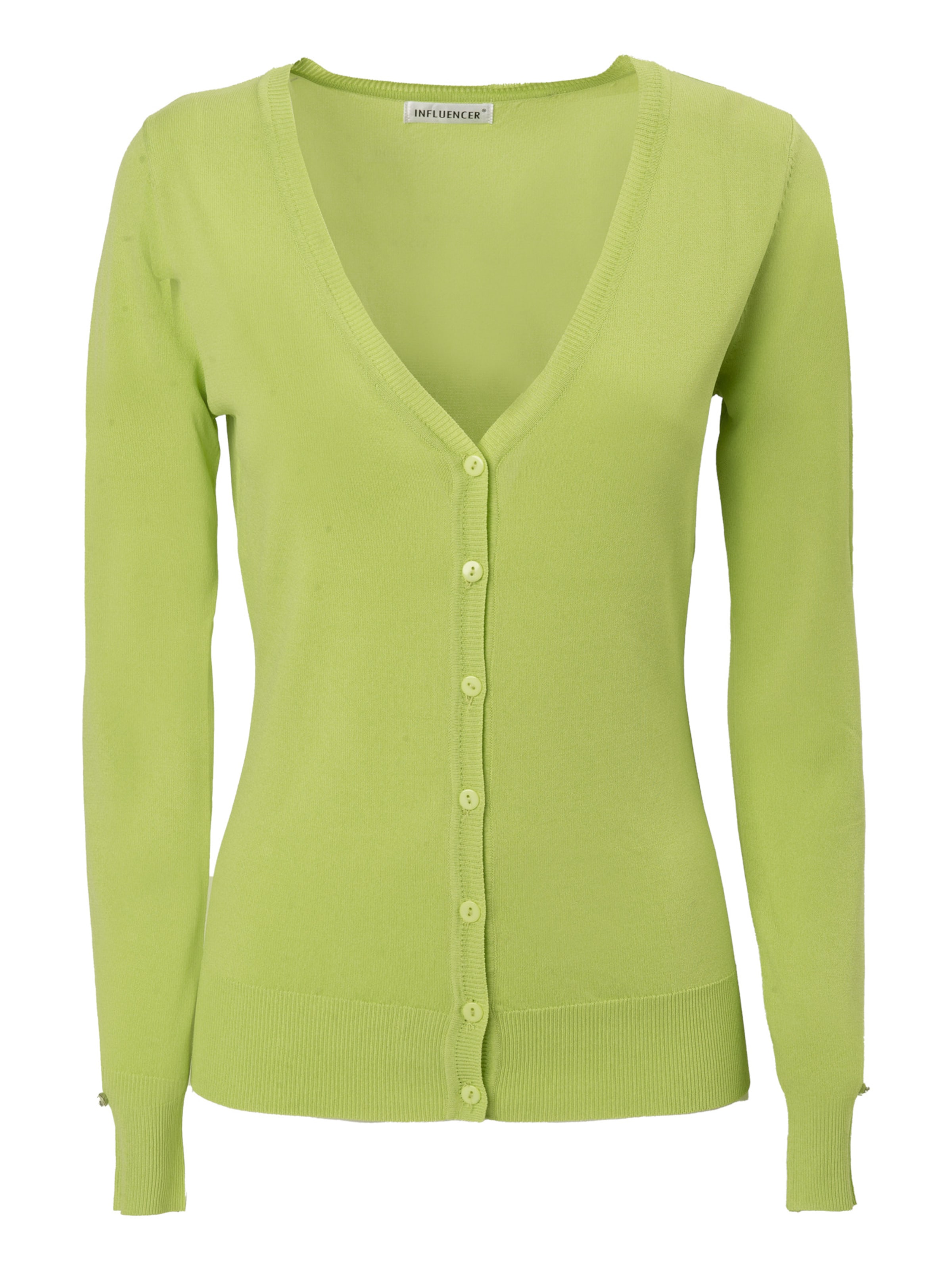 Influencer Вязаная кофта в Зеленый: спереди
