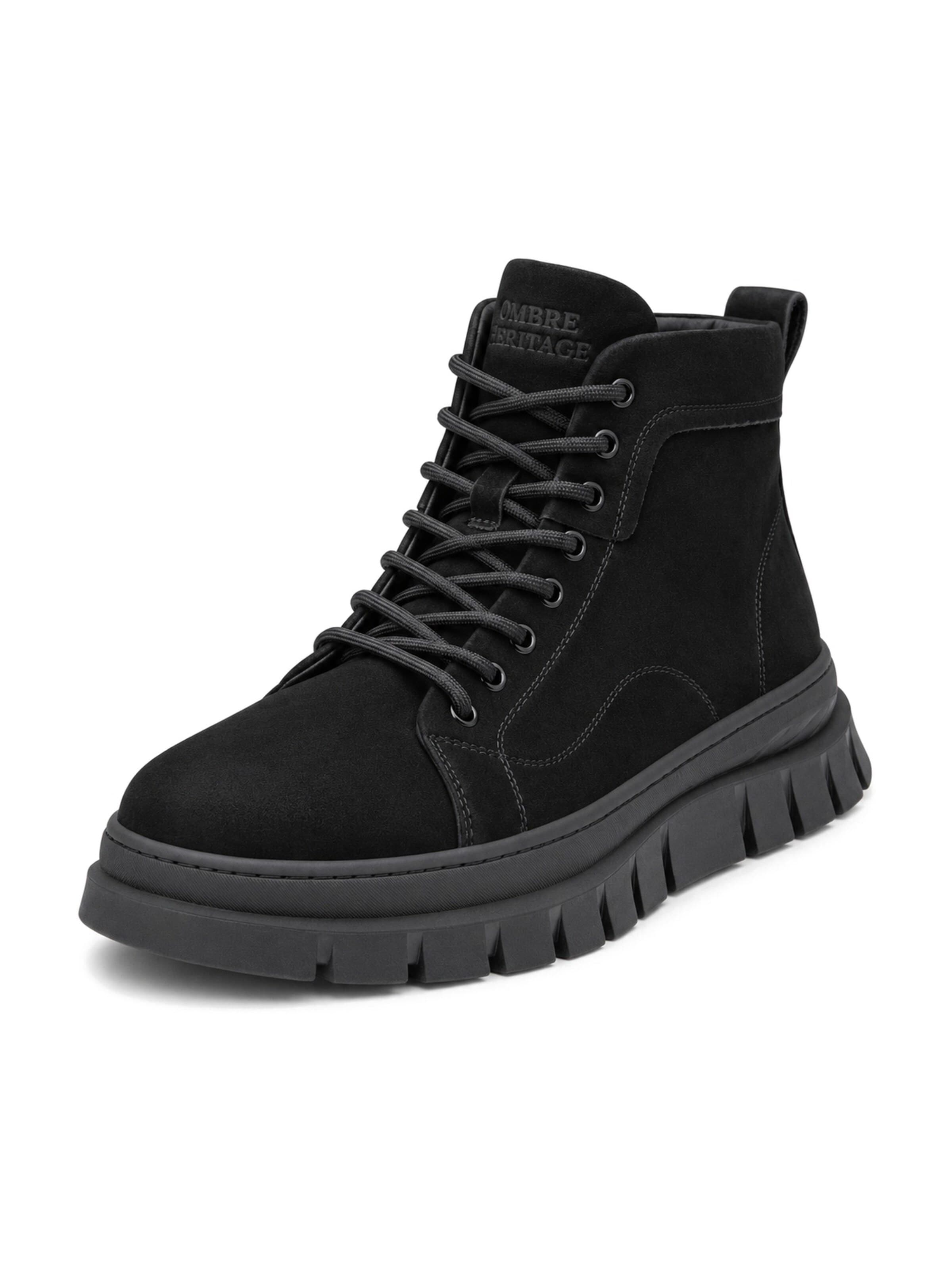 Ombre - Botas con cordones en negro: frente