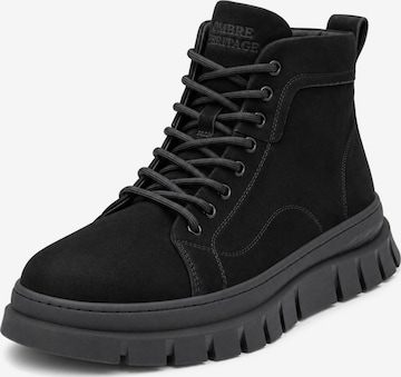 Ombre - Botas con cordones en negro: frente
