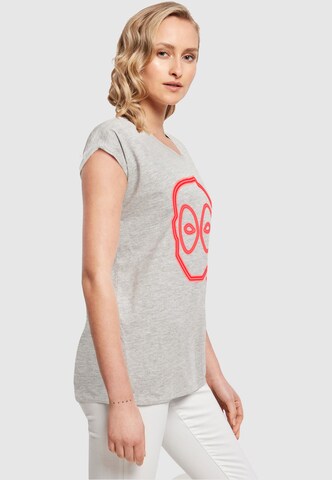 ABSOLUTE CULT T-Shirt 'Deadpool - Neon Head' in Grau