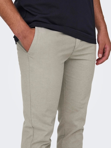 Coupe slim Pantalon 'Mark Pete' Only & Sons en gris