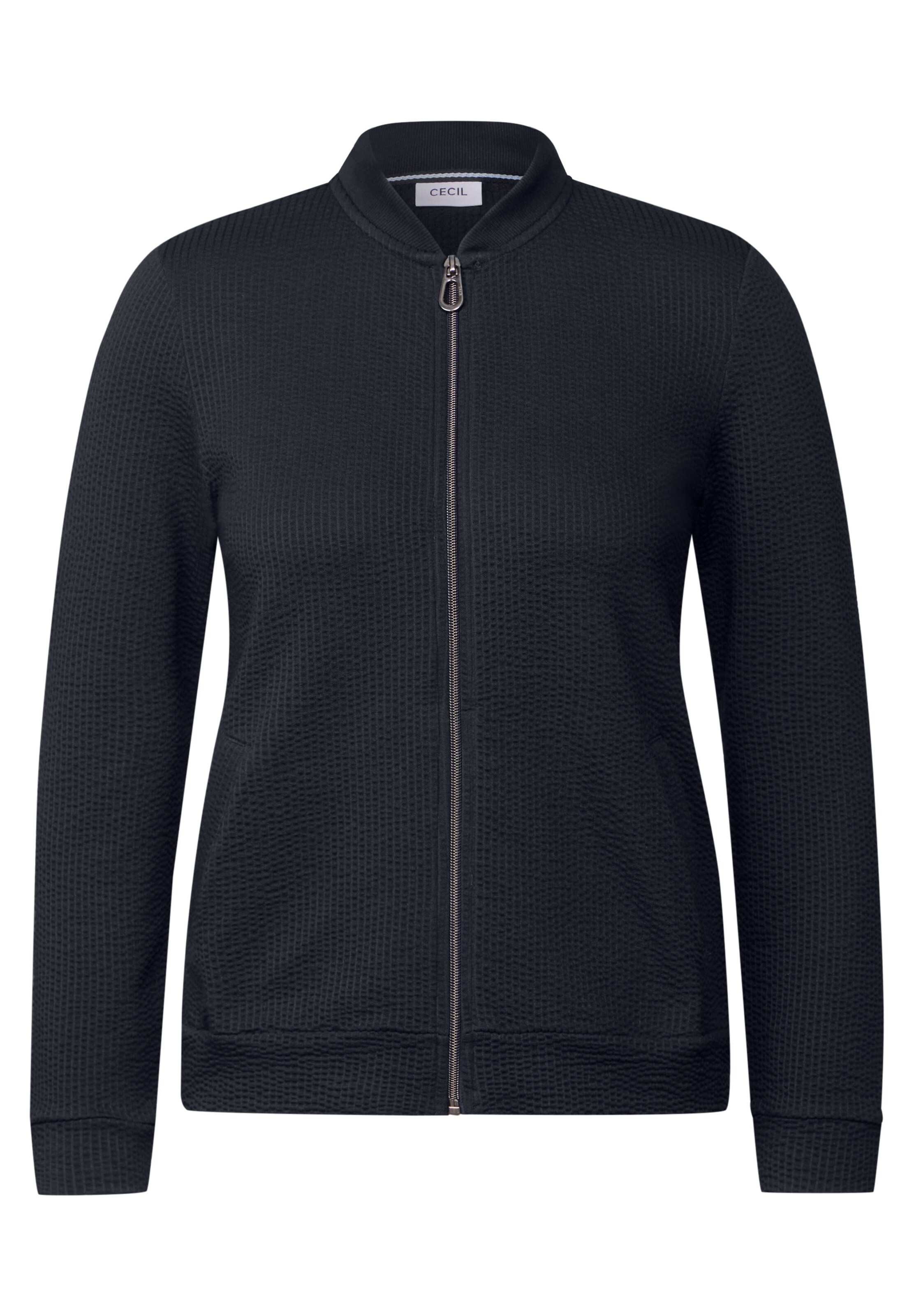 CECIL Seersucker Jacke in Blau: Vorderseite