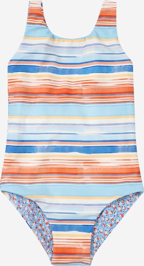 Seafolly Badeanzug in himmelblau / hellblau / gelb / dunkelorange / weiß, Produktansicht