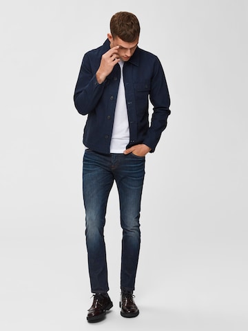 Slimfit Jeans 'LEON' de la SELECTED HOMME pe albastru