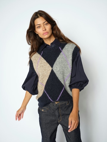 MOS MOSH Trui 'Jennine ' in Blauw: voorkant