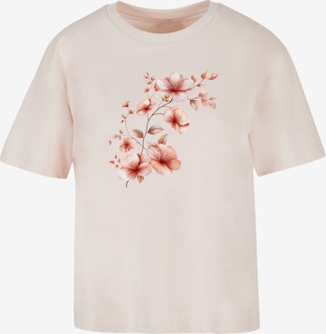 T-shirt oversize 'Rosa Blumenzweig 3D' F4NT4STIC en rose : devant