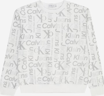 Calvin Klein Jeans Sweatshirt in Wit: voorkant