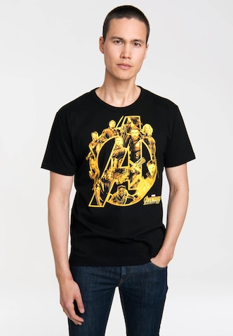 LOGOSHIRT Shirt 'Avengers Infinity War' in Black: front